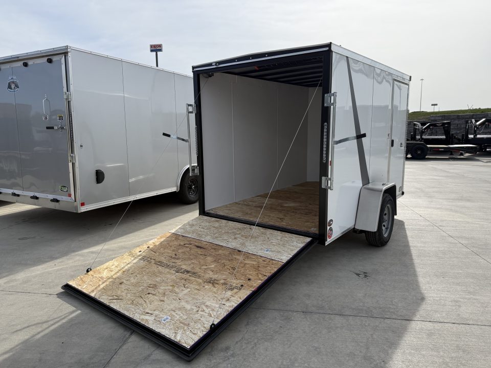 New NEW 2026 AERO 6x10 +2 V WHITE Interior QUALITY Enclosed Rear Ramp Cargo Trailer