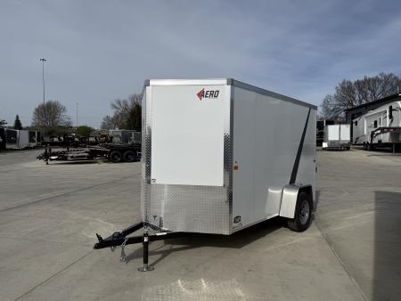 New NEW 2026 AERO 6x10 +2 V WHITE Interior QUALITY Enclosed Rear Ramp Cargo Trailer