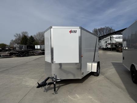 New NEW 2026 AERO 6x10 +2 V WHITE Interior QUALITY Enclosed Rear Ramp Cargo Trailer