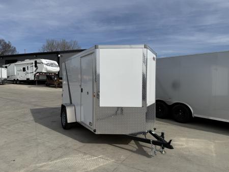 New NEW 2026 AERO 6x10 +2 V WHITE Interior QUALITY Enclosed Rear Ramp Cargo Trailer
