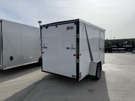 New NEW 2026 AERO 6x10 +2 V WHITE Interior QUALITY Enclosed Rear Ramp Cargo Trailer