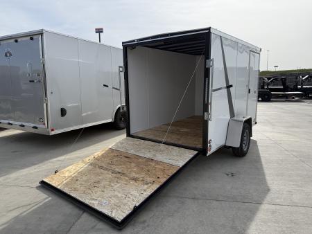 New NEW 2026 AERO 6x10 +2 V WHITE Interior QUALITY Enclosed Rear Ramp Cargo Trailer