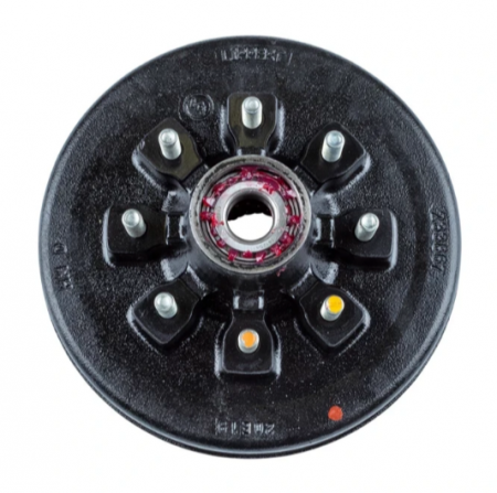 New 2025 NTI 12  Brake Hub Assembly 8-6.5 BC; 9/16  stud; 7000# (Retail Box)
