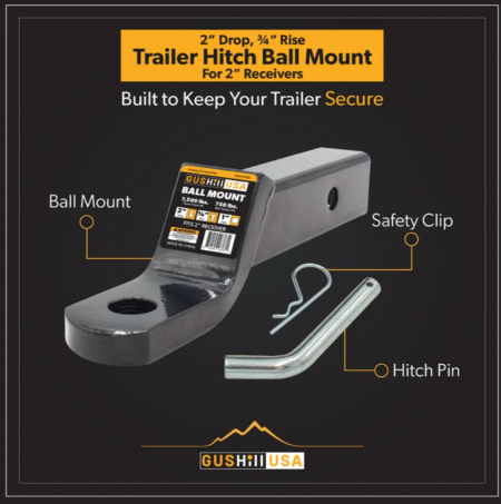 New 2025 Dynamic Trailer Parts 2" Drop Ball Mount