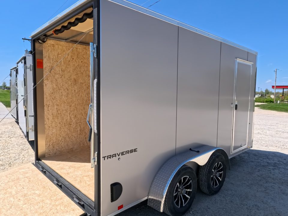 New 2026 Formula Trailers 7 x 14 x 7 Traverse Flat Top V-Nose Cargo / Enclosed Trailer with 7K Set Back Jack, 7K GVWR