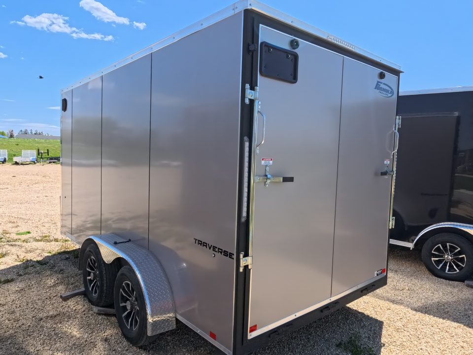 New 2026 Formula Trailers 7 x 14 x 7 Traverse Flat Top V-Nose Cargo / Enclosed Trailer with 7K Set Back Jack, 7K GVWR