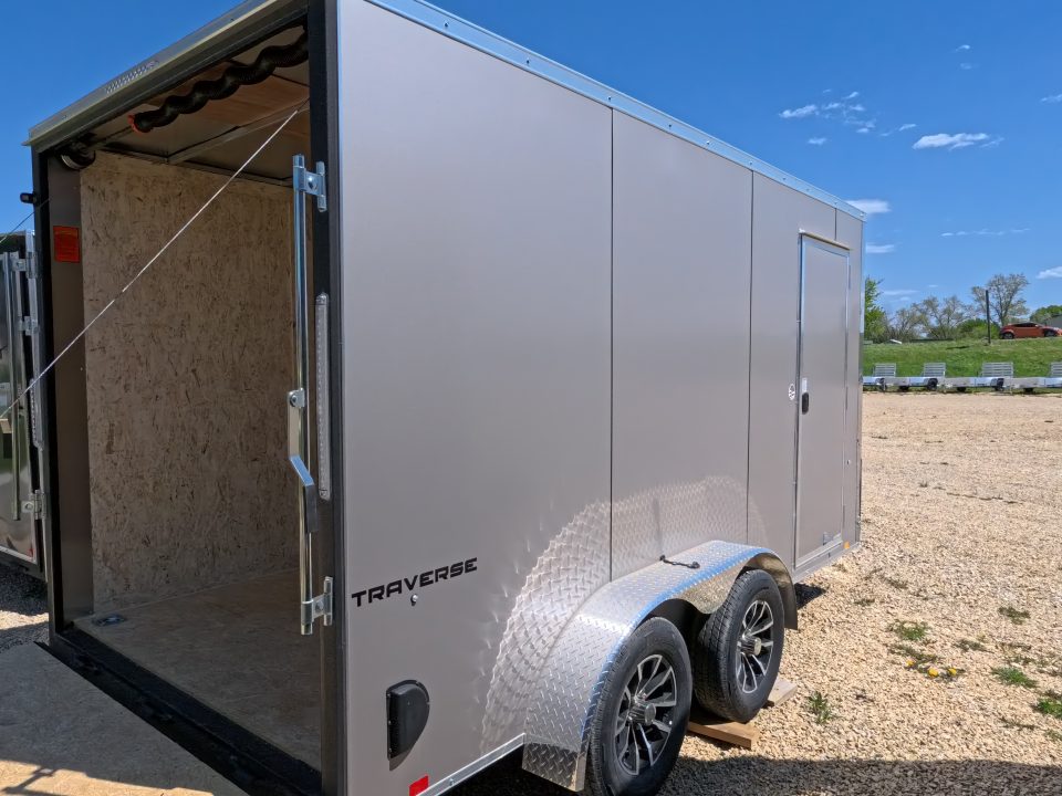 New 2026 Formula Trailers 7 x 14 x 7 Traverse Flat Top V-Nose Cargo / Enclosed Trailer with 7K Set Back Jack, 7K GVWR