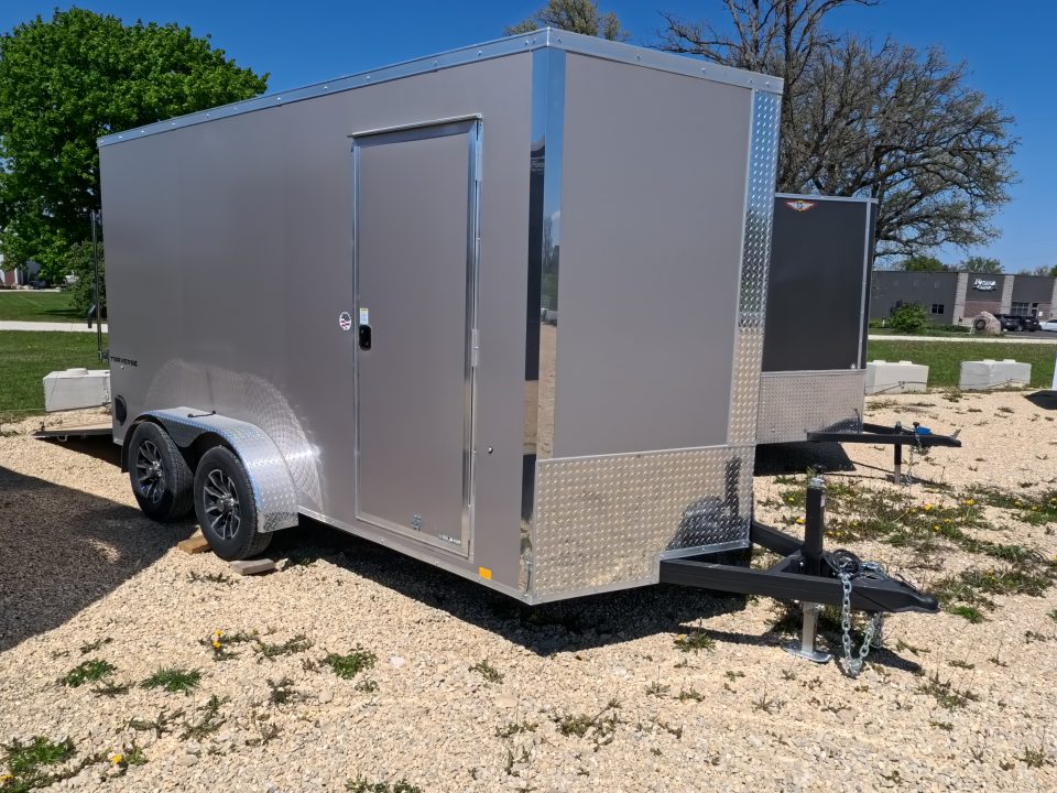 New 2026 Formula Trailers 7 x 14 x 7 Traverse Flat Top V-Nose Cargo / Enclosed Trailer with 7K Set Back Jack, 7K GVWR
