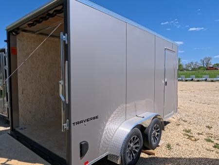 New 2026 Formula Trailers 7 x 14 x 7 Traverse Flat Top V-Nose Cargo / Enclosed Trailer with 7K Set Back Jack, 7K GVWR