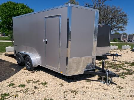 New 2026 Formula Trailers 7 x 14 x 7 Traverse Flat Top V-Nose Cargo / Enclosed Trailer with 7K Set Back Jack, 7K GVWR
