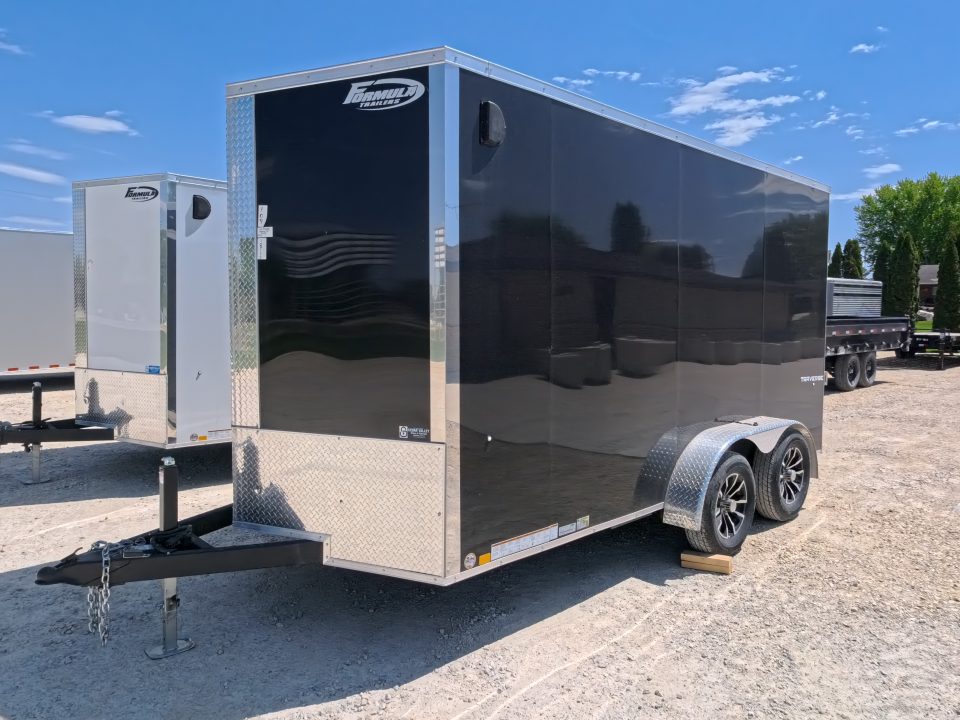 New 2026 Formula Trailers 7 x 14 x 7 Traverse Flat Top V-Nose Cargo / Enclosed Trailer with 7K Set Back Jack, 7K GVWR