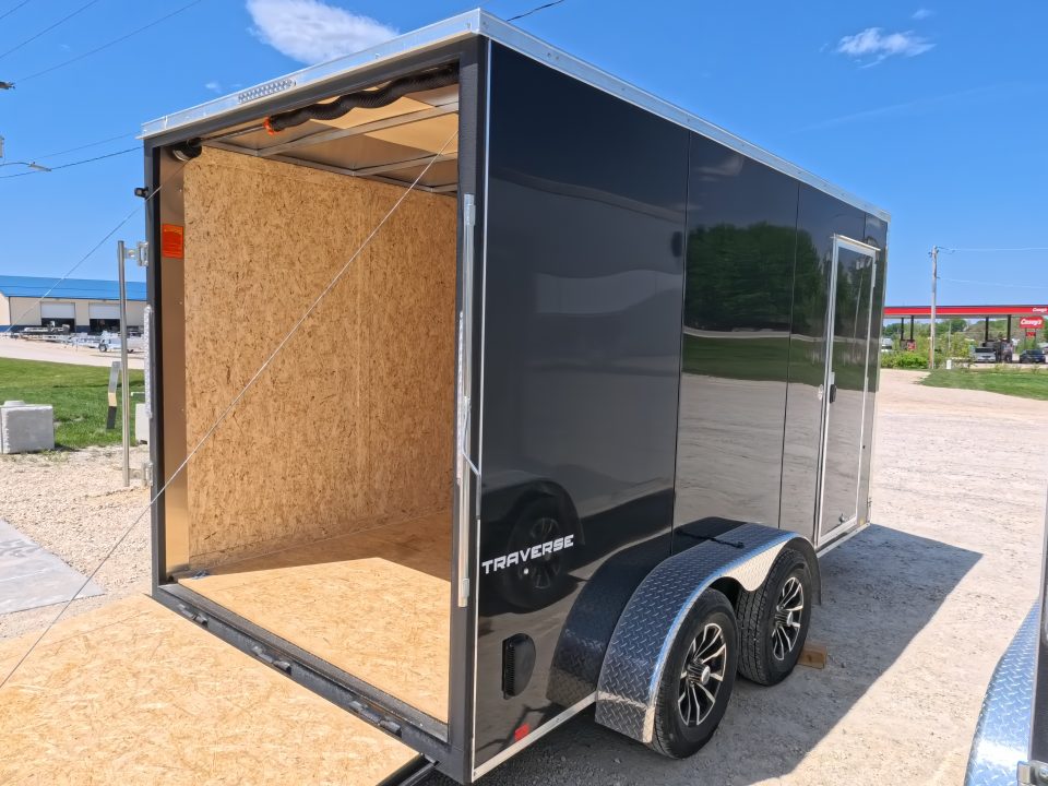 New 2026 Formula Trailers 7 x 14 x 7 Traverse Flat Top V-Nose Cargo / Enclosed Trailer with 7K Set Back Jack, 7K GVWR
