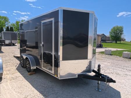 New 2026 Formula Trailers 7 x 14 x 7 Traverse Flat Top V-Nose Cargo / Enclosed Trailer with 7K Set Back Jack, 7K GVWR