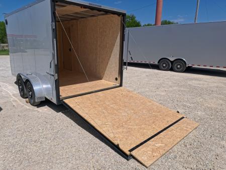 New 2026 Formula Trailers 7 x 14 x 7 Traverse Flat Top V-Nose Cargo / Enclosed Trailer with 7K Set Back Jack, 7K GVWR, Ramp Extension