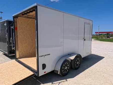 New 2026 Formula Trailers 7 x 14 x 7 Traverse Flat Top V-Nose Cargo / Enclosed Trailer with 7K Set Back Jack, 7K GVWR, Ramp Extension