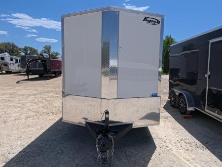 New 2026 Formula Trailers 7 x 14 x 7 Traverse Flat Top V-Nose Cargo / Enclosed Trailer with 7K Set Back Jack, 7K GVWR, Ramp Extension
