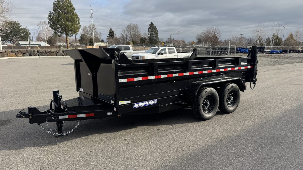 New 2026 Sure-Trac 82 IN x 14 HD Low Profile Dump 14k Scissor Dump Trailer