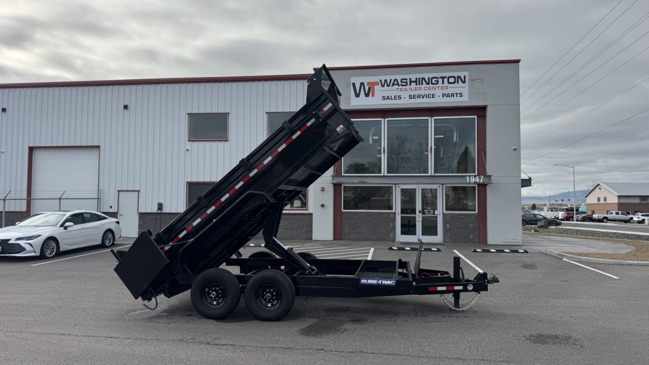 New 2026 Sure-Trac 82 IN x 14 HD Low Profile Dump 14k Scissor Dump Trailer
