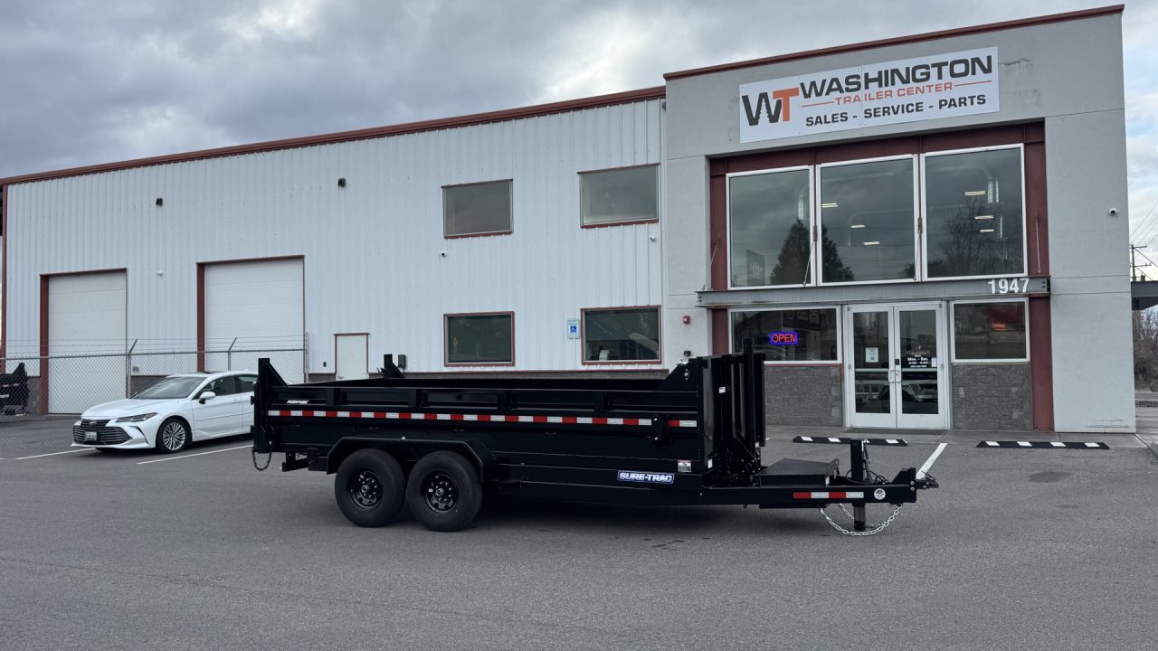 New 2025 Sure-Trac 7 x 16 HD Low Pro 14k Telescopic Dump Trailer