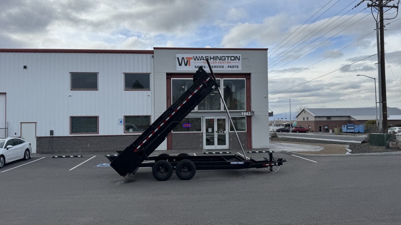 New 2025 Sure-Trac 7 x 16 HD Low Pro 14k Telescopic Dump Trailer