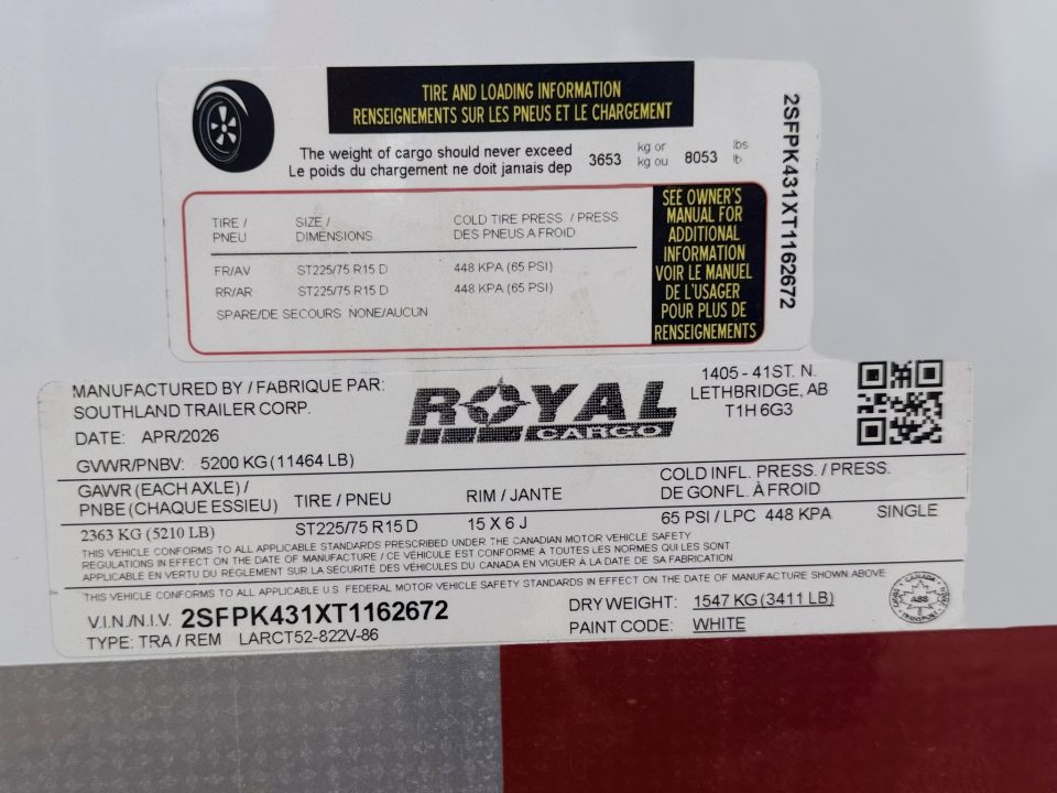 New 2026 Royal Cargo Trailers 8-20-1.5V Enclosed Car Hauler