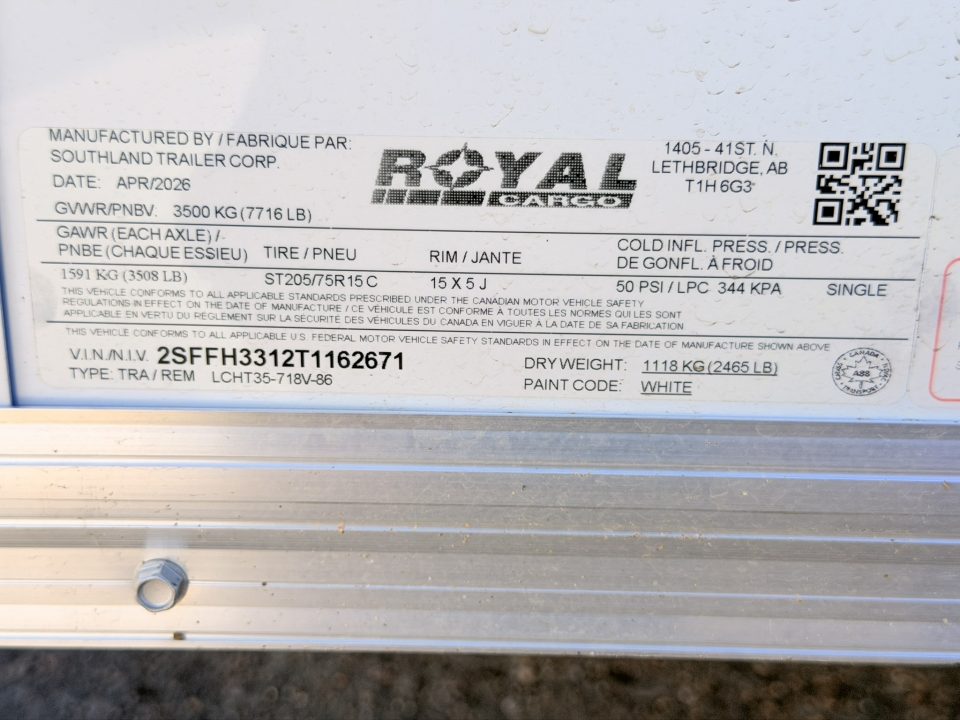 New 2026 Royal Cargo Trailers 7-16-1.5V Enclosed 7K GVWR