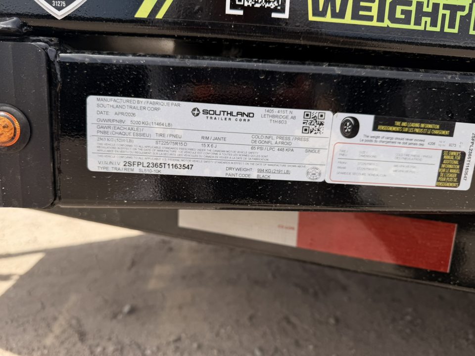 New 2026 Southland Trailers 5-10 Dump 5.2K Axles