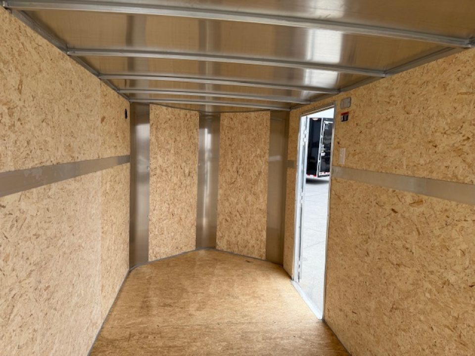New 2026 H&H White 6'x12' 3k Flat Top V-Nose Enclosed Cargo Trailer