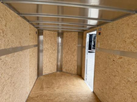 New 2026 H&H White 6'x12' 3k Flat Top V-Nose Enclosed Cargo Trailer