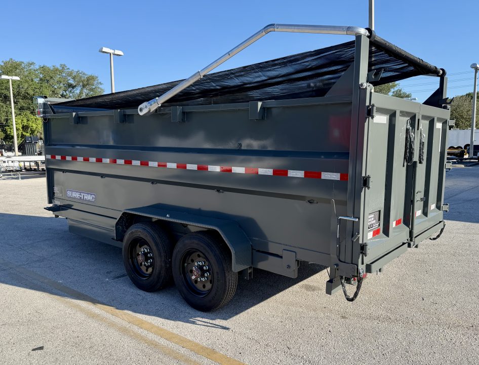New 2026 Sure-Trac 7X16 HD Low Profile 4' Side Telescopic 16K Dump Trailer
