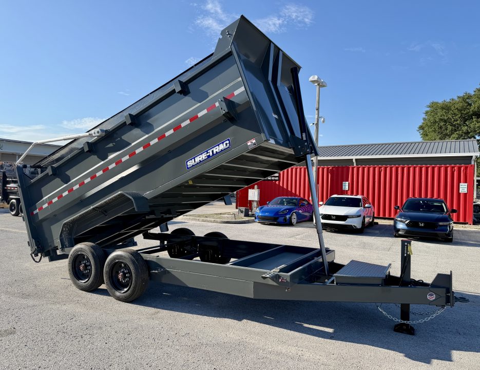 New 2026 Sure-Trac 7X16 HD Low Profile 4' Side Telescopic 16K Dump Trailer