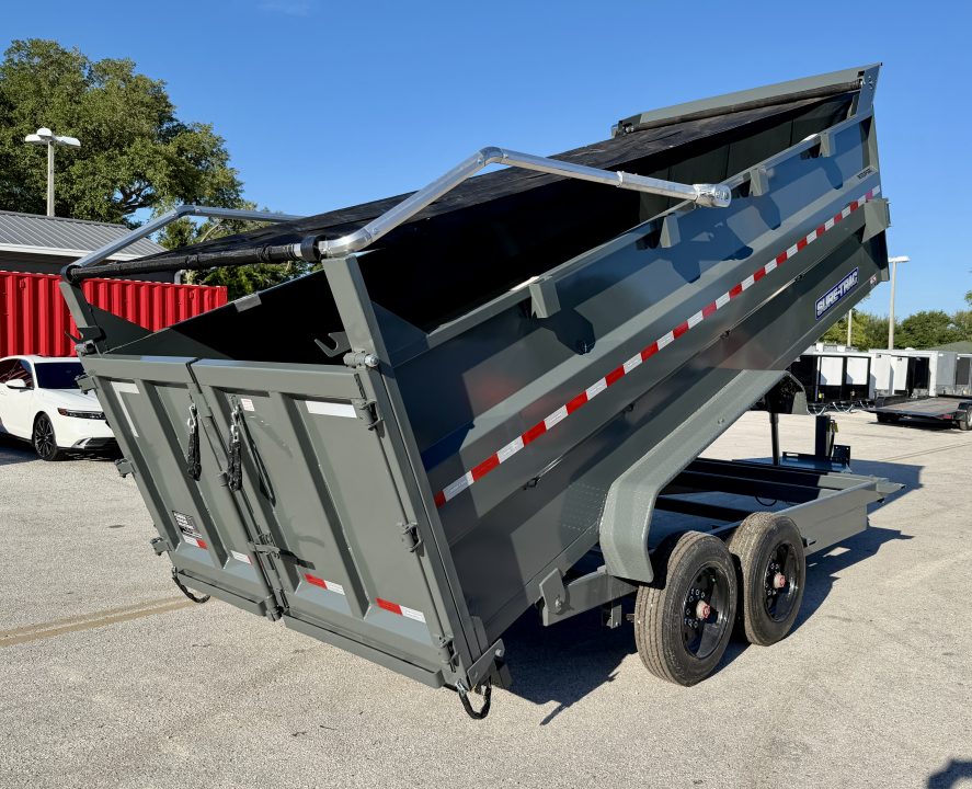 New 2026 Sure-Trac 7X16 HD Low Profile 4' Side Telescopic 16K Dump Trailer