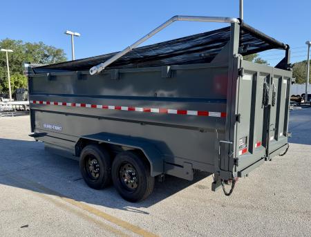 New 2026 Sure-Trac 7X16 HD Low Profile 4' Side Telescopic 16K Dump Trailer