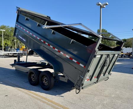 New 2026 Sure-Trac 7X16 HD Low Profile 4' Side Telescopic 16K Dump Trailer