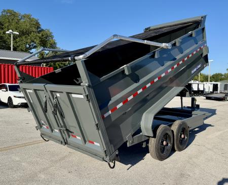 New 2026 Sure-Trac 7X16 HD Low Profile 4' Side Telescopic 16K Dump Trailer