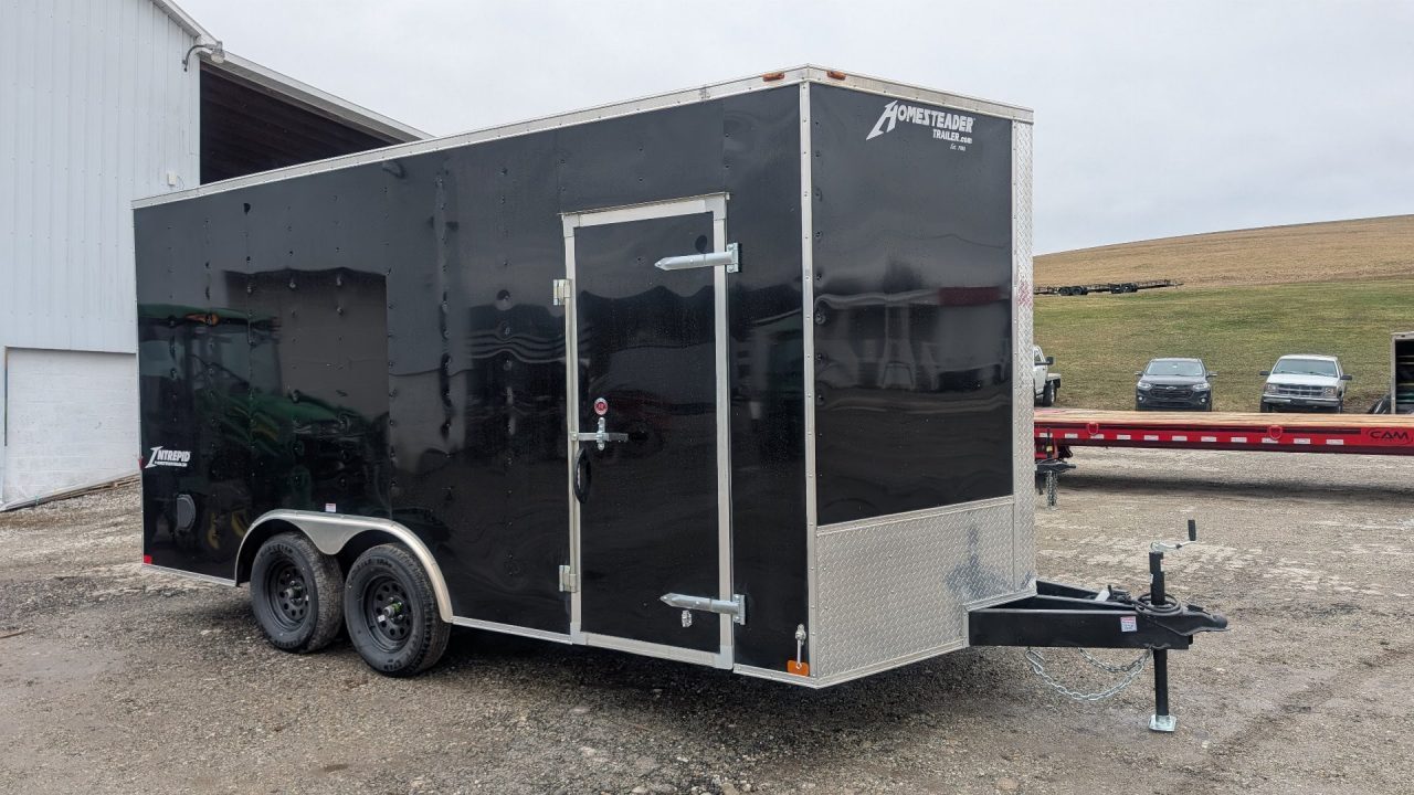 New 2026 Homesteader 8.5x16 Intrepid V-Nose Car Hauler w/ Ramp