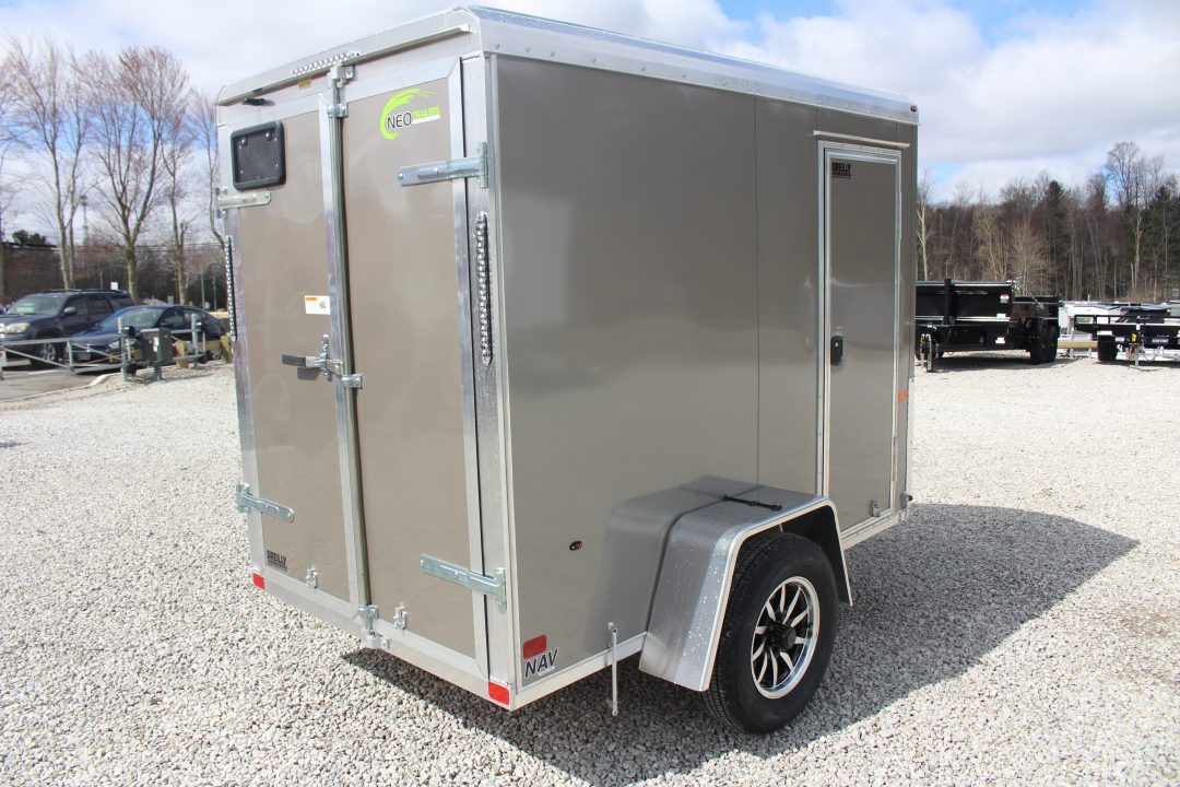 New 2026 NEO Trailers NAV 5' x 8' Aluminum Enclosed Cargo Trailer - Double Rear Door - 6' INTERIOR HEIGHT - 2500# GVW