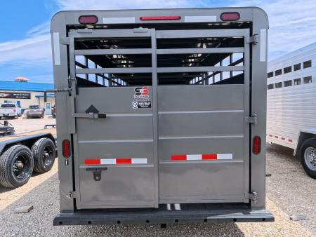 New 2027 S&S Manufacturing 6'8" x 6'6" x 24' Gooseneck Livestock with 7K Spring Axles, 14K GVWR, Extra Center Gate, Rubber Bumper and Spare Tire