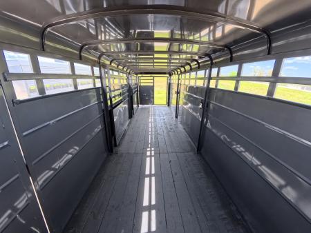 New 2027 S&S Manufacturing 6'8" x 6'6" x 24' Gooseneck Livestock with 7K Spring Axles, 14K GVWR, Extra Center Gate, Rubber Bumper and Spare Tire
