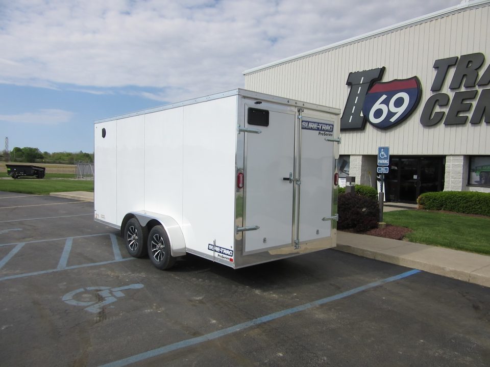 New 2026 Sure-Trac 7 x 16 STW8416TA Cargo / Enclosed Trailer 7K / Rear Double Doors