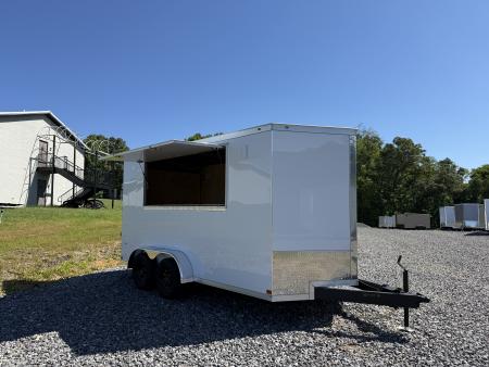 New 2026 Covered Wagon Trailers 7X14 TA2 POLY 3X8 DOOR 7' CONCESSION Cargo / Enclosed Trailer