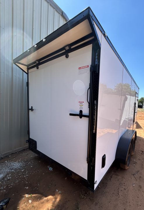 New 2026 Family Trailer 7x16 Tandem Axles Cargo / Enclosed Trailer-Screwless Exterior-Blackout Pkg-Rear Spoiler-HD Axles