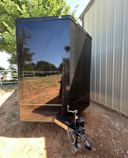 New 2026 Family Trailer 7x16 Tandem Axles Cargo / Enclosed Trailer-Screwless Exterior-Blackout Pkg-Rear Spoiler-HD Axles