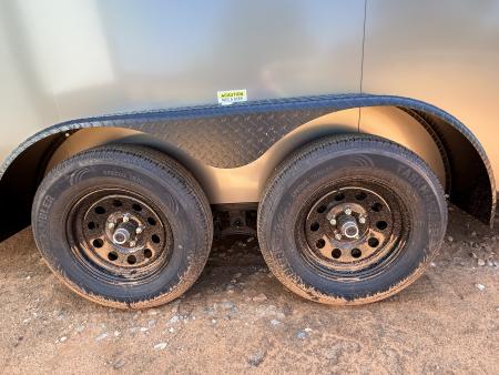 New 2026 Family Trailer 7x16 Tandem Axles Cargo / Enclosed Trailer-Screwless Exterior-Blackout Pkg.-Rear Spoiler-HDAxles
