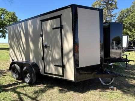 New 2026 Family Trailer 6x12 Tandem Axles Cargo / Enclosed Trailer-Screwless Exterior-Blackout Pkg.-Rear Spoiler-HD Axles