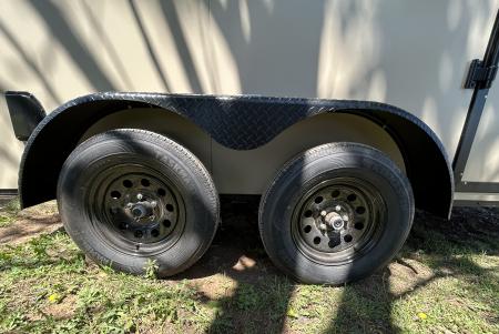 New 2026 Family Trailer 6x12 Tandem Axles Cargo / Enclosed Trailer-Screwless Exterior-Blackout Pkg.-Rear Spoiler-HD Axles