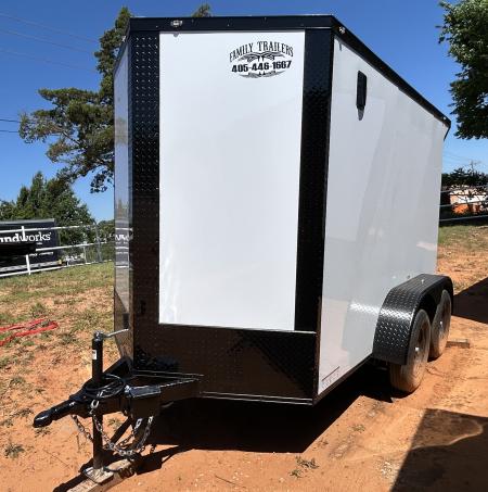 New 2025 Family Trailer 6x10 Tandem Axles Cargo / Enclosed Trailer-Screwless Exterior-Blackout Pkg-Rear Spoiler