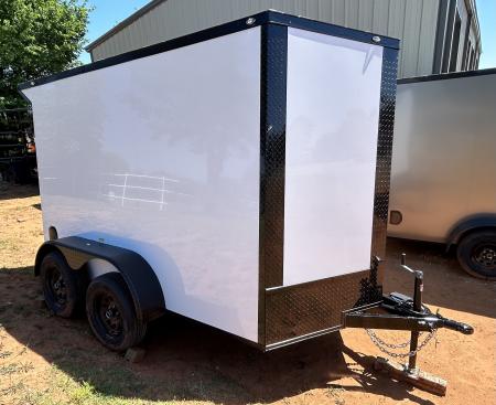 New 2025 Family Trailer 6x10 Tandem Axles Cargo / Enclosed Trailer-Screwless Exterior-Blackout Pkg-Rear Spoiler