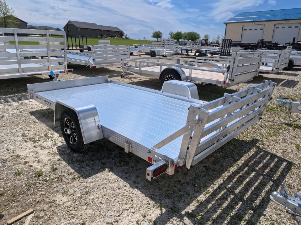 New 2026 Bear Track BTU 76 X 144S Aluminum Utility Trailer with Bi-Fold Gate and 2200 lb. GVWR