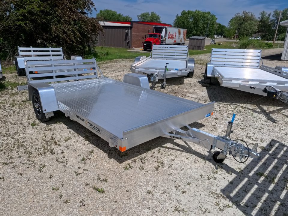 New 2026 Bear Track BTU 76 X 144S Aluminum Utility Trailer with Bi-Fold Gate and 2200 lb. GVWR